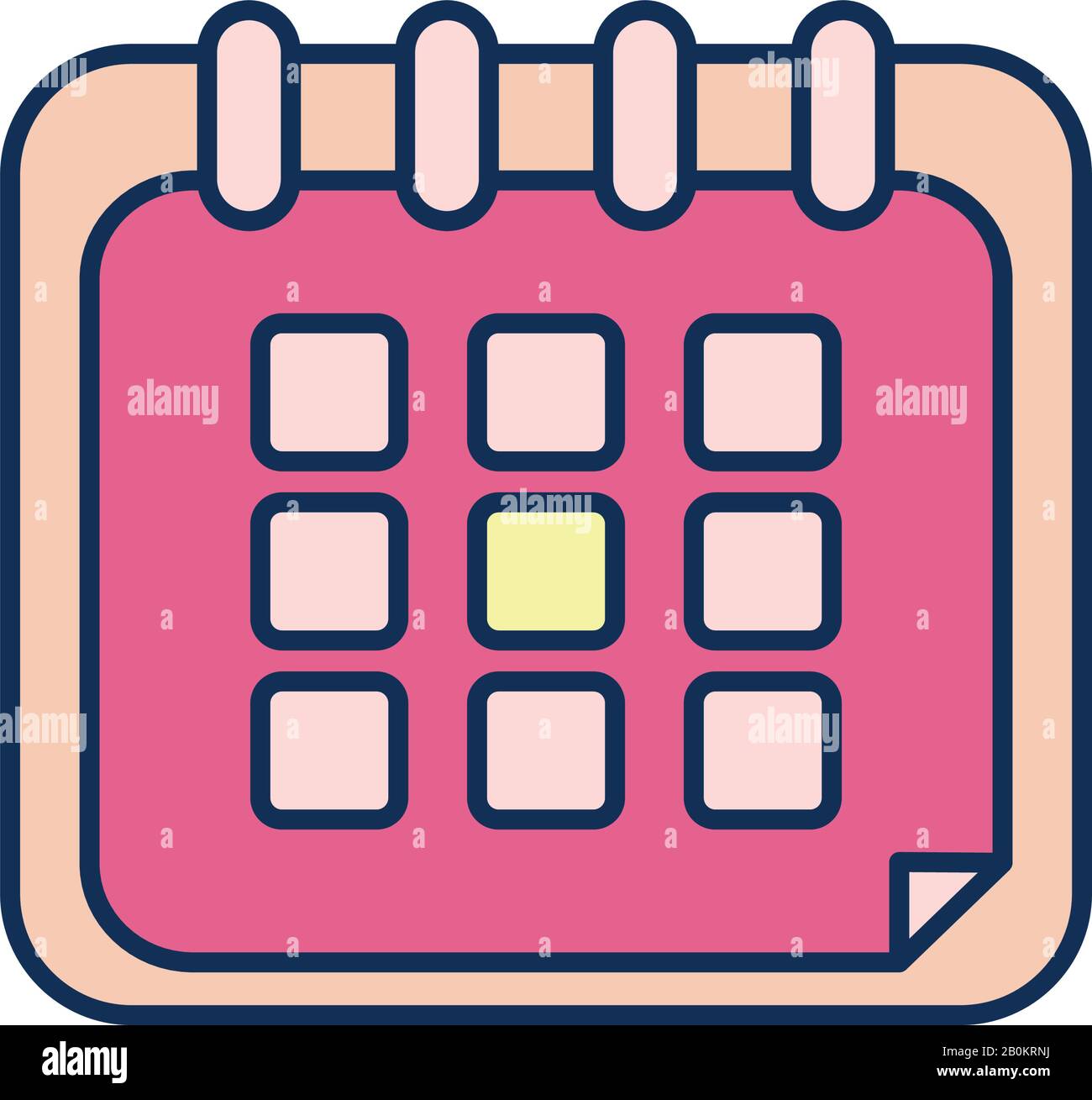 Calendar line fill style icon design, Planner time event moth date day