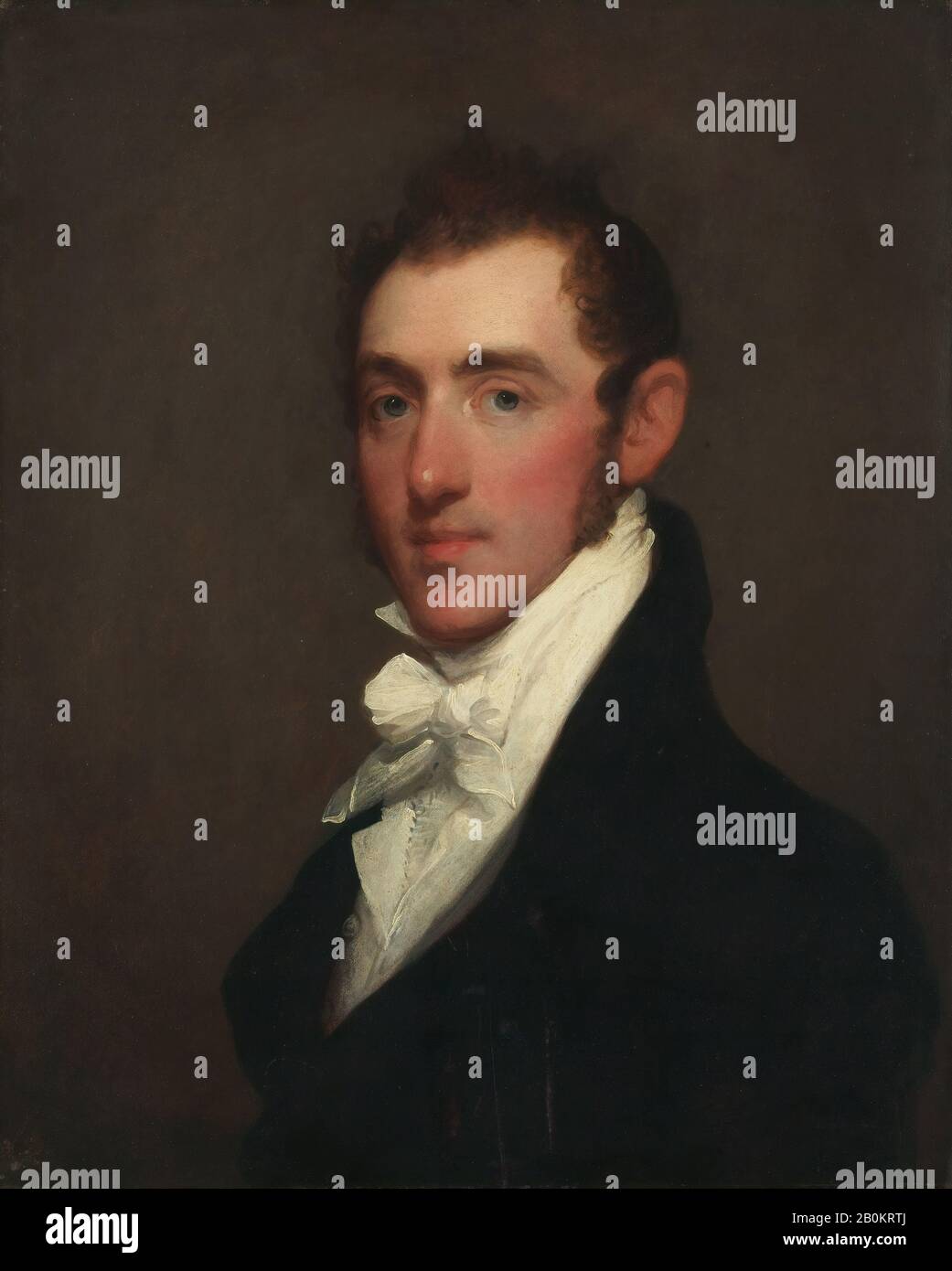 Gilbert Stuart, Henry Rice, American, Gilbert Stuart (American, North Kingston, Rhode Island 1755–1828 Boston, Massachusetts), ca. 1815, American, Oil on wood, 26 1/2 x 21 1/2 in. (67.3 x 54.6 cm), Paintings Stock Photo