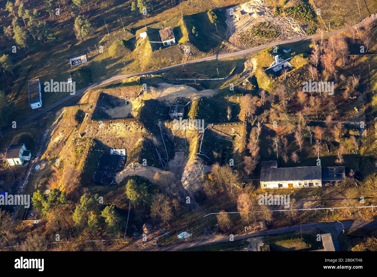 Aerial photograph, former Wasag site, Maxam Deutschland GmbH Werk Sy Explosives Factory, Sythen district, Haltern am See, Ruhr area, North Rhine-Westp Stock Photo