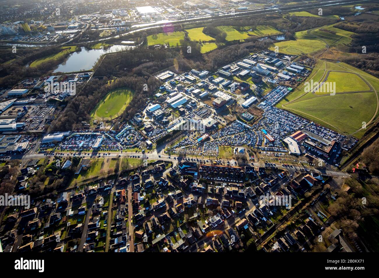 Aerial photo, auto mile Hamm, VW-Potthoff, AUDI-Potthoff, Potti, automobile internet online trade, Hamm, Ruhr area, North Rhine-Westphalia, Germany, D Stock Photo