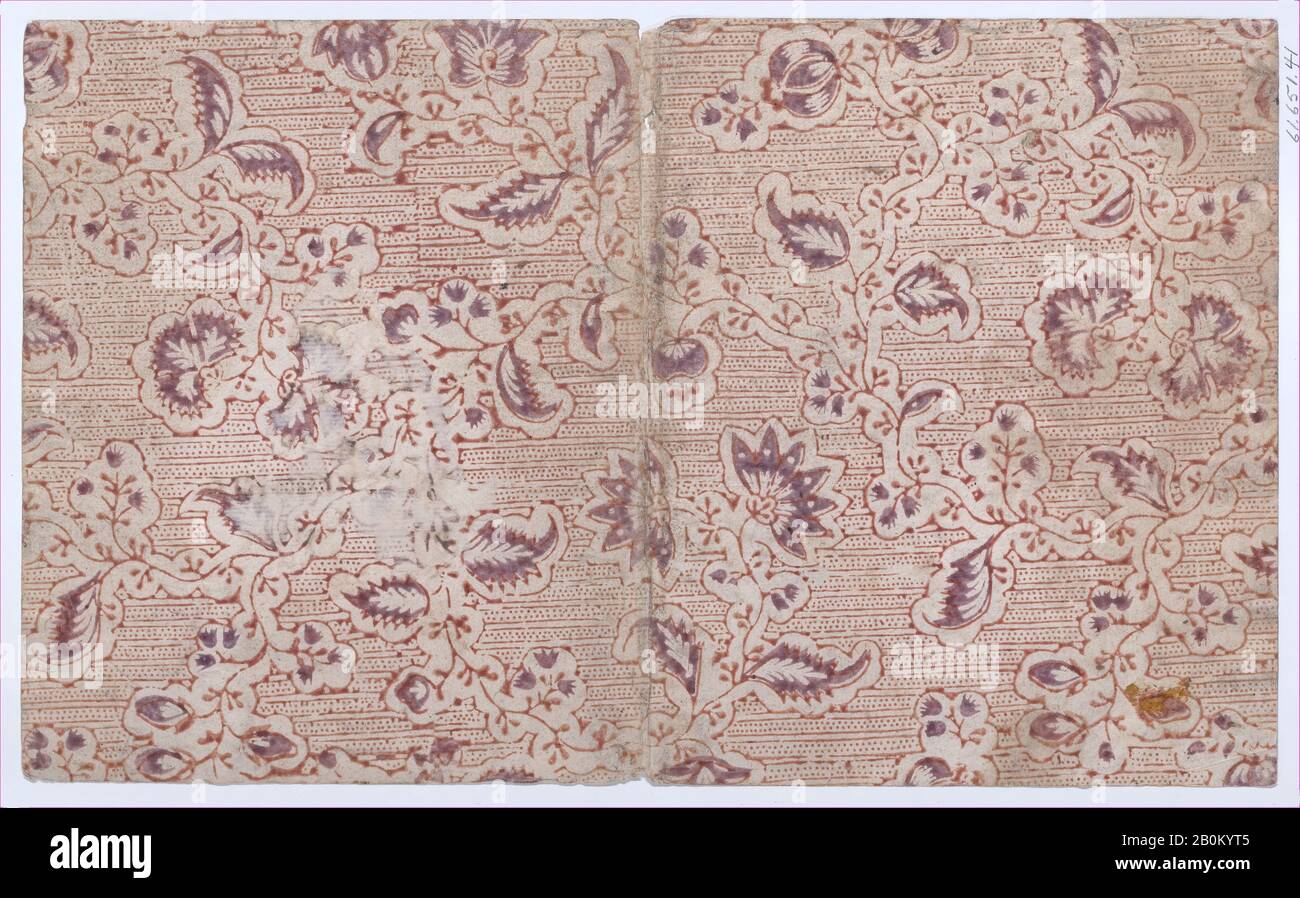 Anonymous, Book cover with overall paisley, dot, and stripe pattern, Anonymous, 19th century, 19th century, Relief print (wood or metal), Sheet: 9 15/16 × 16 7/16 in. (25.2 × 41.8 cm), Prints Stock Photo