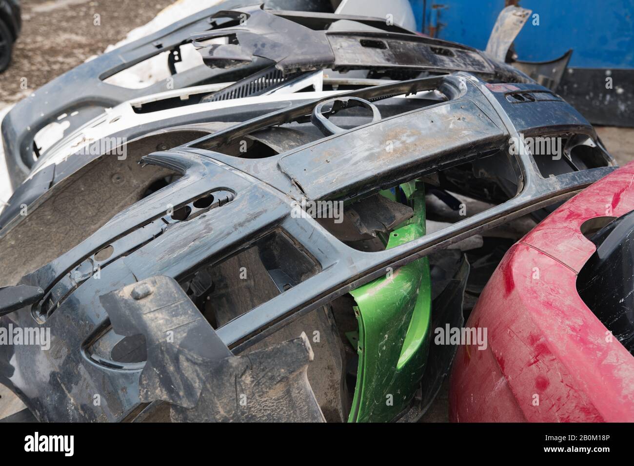 broken bumper cars for recycling Stock Photo Alamy