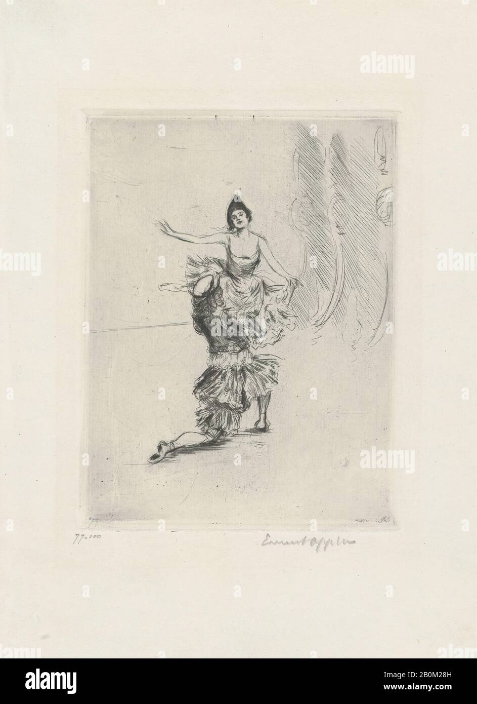 Ernst Oppler, Lillebil Christensen IV, Ernst Oppler (German, Hannover 1867–1929 Berlin), 1920, Etching, plate: 7 1/8 x 5 1/2 in. (18.1 x 14 cm), sheet: 12 x 8 11/16 in. (30.5 x 22.1 cm), Prints Stock Photo