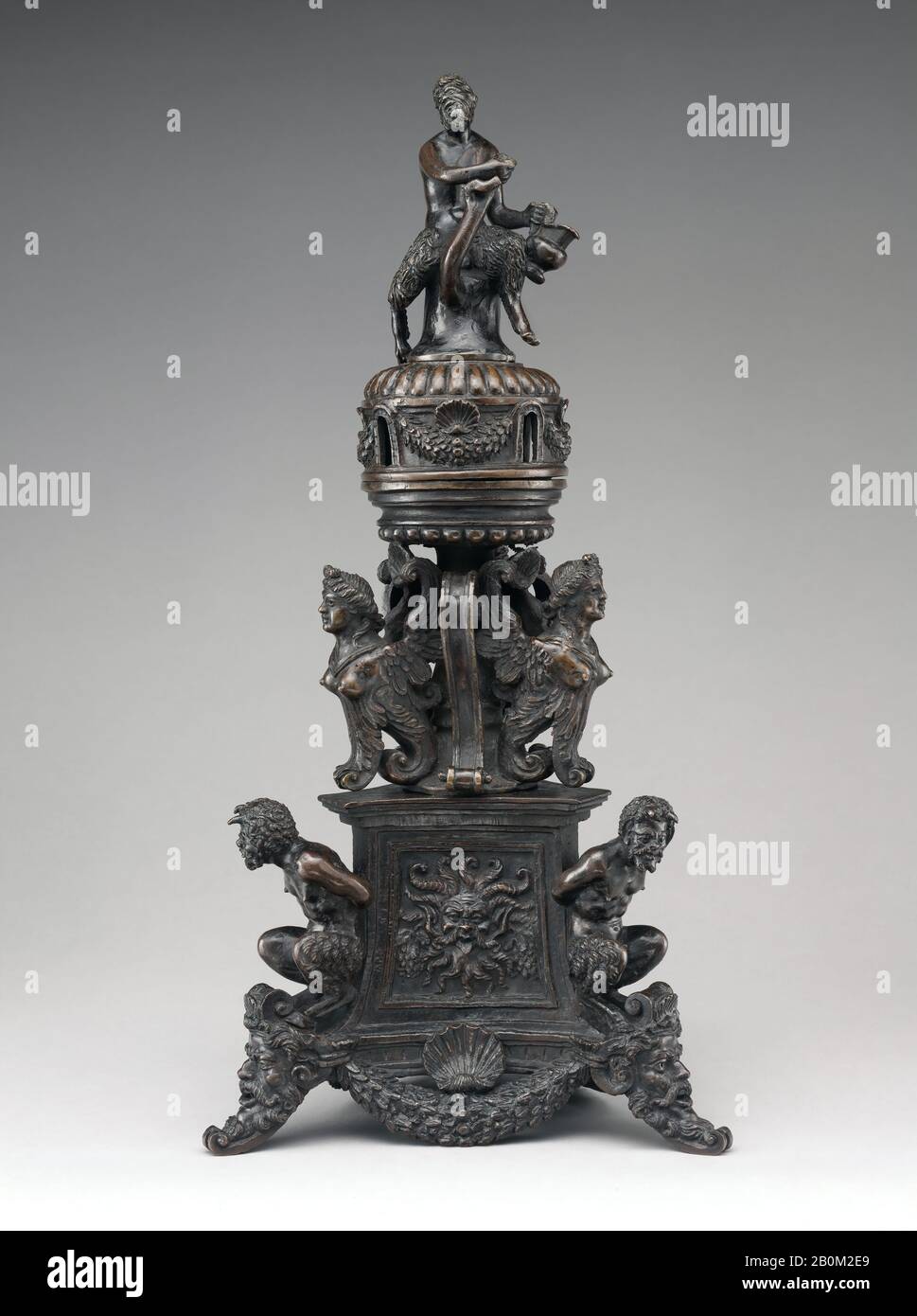 Incense burner, Northern Italian, 16th century, Northern Italian, Bronze, Height: 14 3/4 in. (37.5 cm), Sculpture-Bronze Stock Photo