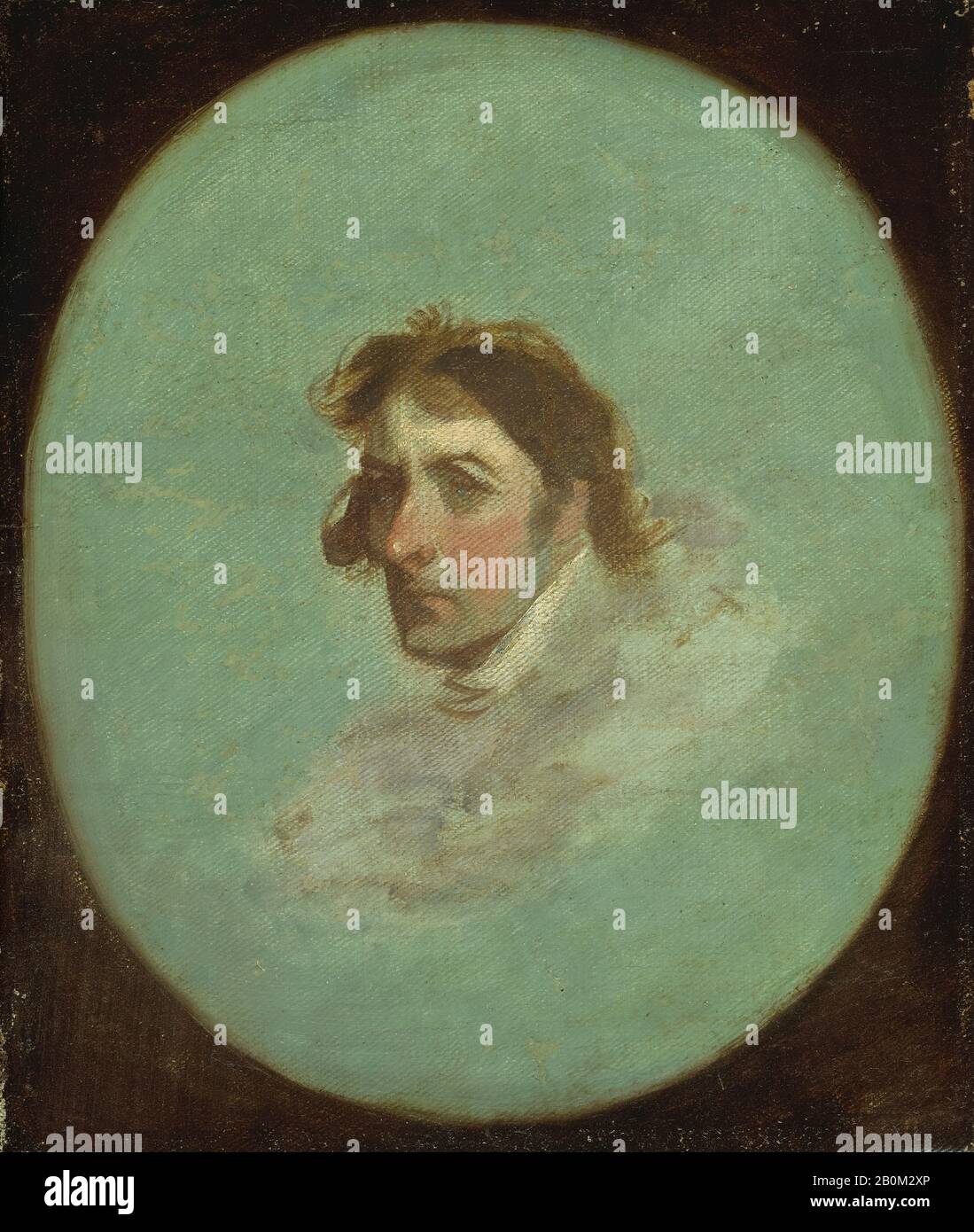Gilbert Stuart, Portrait of the Artist, American, Gilbert Stuart (American, North Kingston, Rhode Island 1755–1828 Boston, Massachusetts), ca. 1786, American, Oil on canvas, 10 5/8 x 8 7/8 in. (27 x 22.5 cm), Paintings Stock Photo