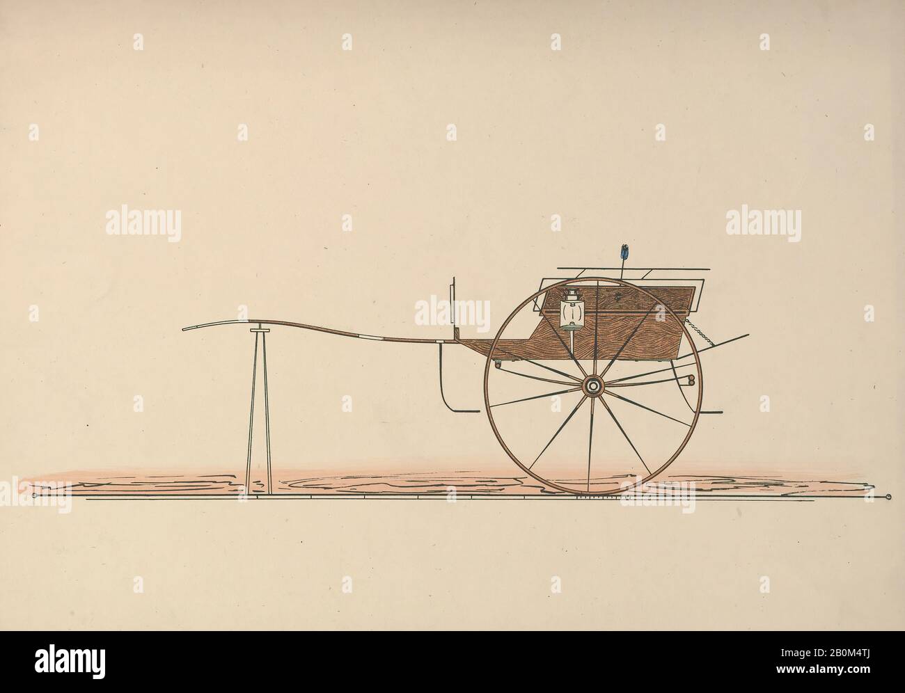 Design for Village Cart, 1850–74, Colored engraving from periodical, sheet: 6 3/8 x 9 1/4 in. (16.2 x 23.5 cm), Prints Stock Photo