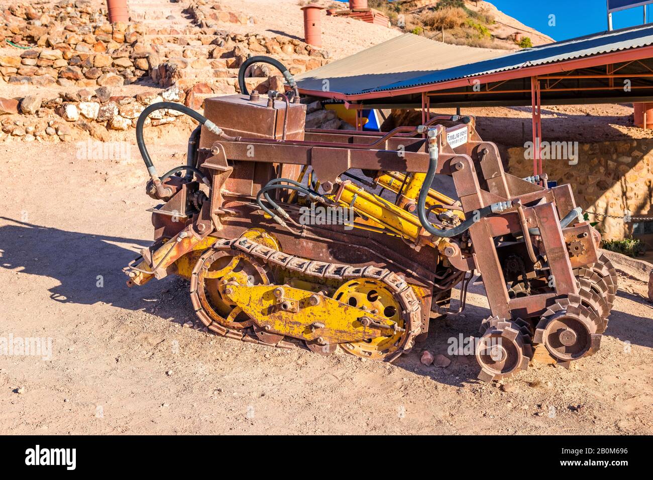 A tunnelling machine is used for opal mining in Cobber Pedy, South ...