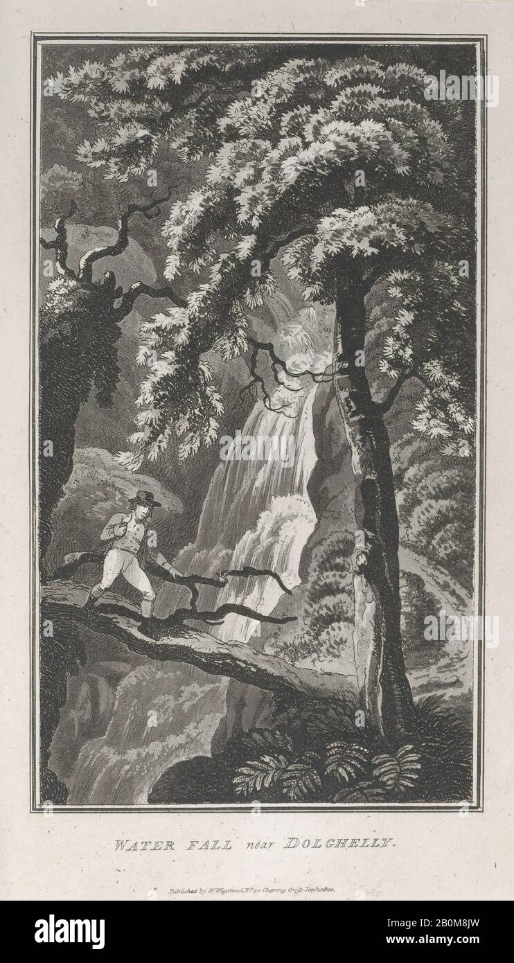 John Hill, Tintern Abbey, from 'Remarks on a Tour to North and South Wales, in the year 1797', 'Remarks on a Tour to North and South Wales, in the year 1797, John Hill (British, ca. 1714–1775), After Thomas Rowlandson (British, London 1757–1827 London), Henry Wigstead (British, 1745?–1800 Margate), January 1, 1800, Etching and aquatint, Sheet: 8 5/16 × 4 13/16 in. (21.1 × 12.2 cm), Prints Stock Photo