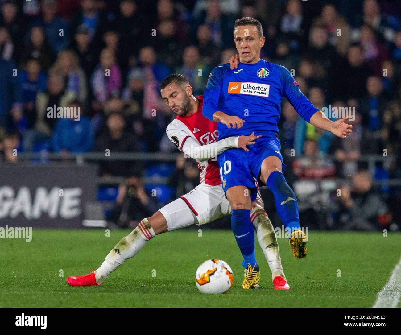 Hakim Ziyech of AFC Ajax seen in action during the UEFA Europa League match  between Getafe CF and AFC Ajax Amsterdam at Coliseum Alfonso Perez in  Getafe (Final score; Getafe CF 2:0