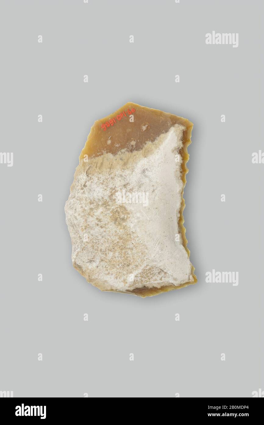 Sickle Insert, New Kingdom, Ramesside, Dynasty 19–20, ca. 1186–1070 B.C., From Egypt, Memphite Region, Lisht North, Cemetery, 1908–10, Flint, L. 6.3 × W. 3.8 × Th. 1 cm, Wt. 23.9g (2 1/2 × 1 1/2 × 3/8 in., 0.843oz Stock Photo