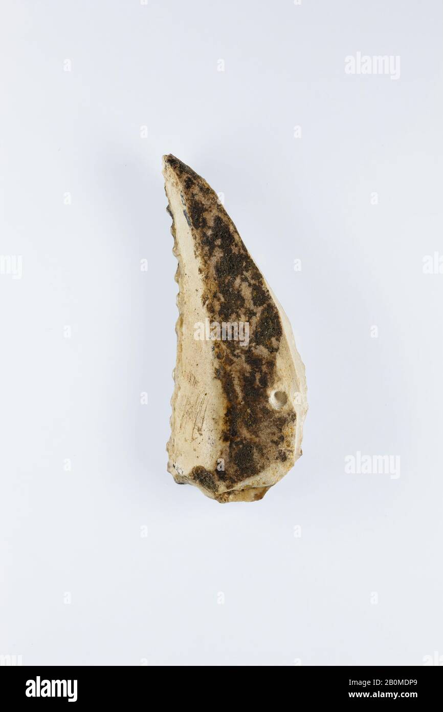 Sickle Insert, New Kingdom, Ramesside, Dynasty 19–20, ca. 1186–1070 B.C., From Egypt, Memphite Region, Lisht North, Cemetery, 1908–10, Flint, adhesive (lime plaster ?), L. 6.6 × W. 2.6 × Th. 1.1 cm, Wt. 18.7g (2 5/8 × 1 1/16 × 7/16 in., 0.66oz Stock Photo