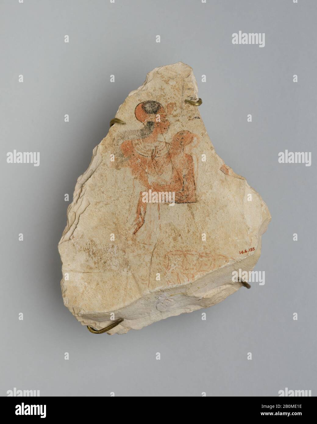 Ostracon, New Kingdom, Ramesside, Dynasty 19–20, ca. 1295–1070 B.C., From Egypt, Upper Egypt, Thebes, Valley of the Kings, Limestone, paint, L. 15 cm (5 7/8 in); w. 13 cm (5 1/8 in Stock Photo
