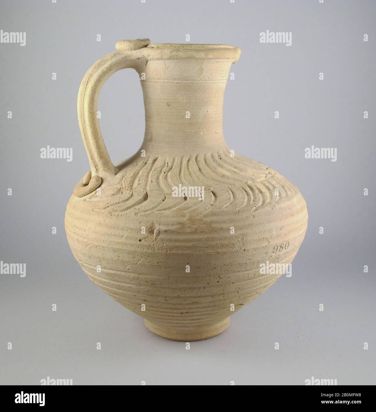 Terracotta jug, Cypriot, Cypriot, Terracotta, 8 1/16in. (20.5cm), Vases Stock Photo
