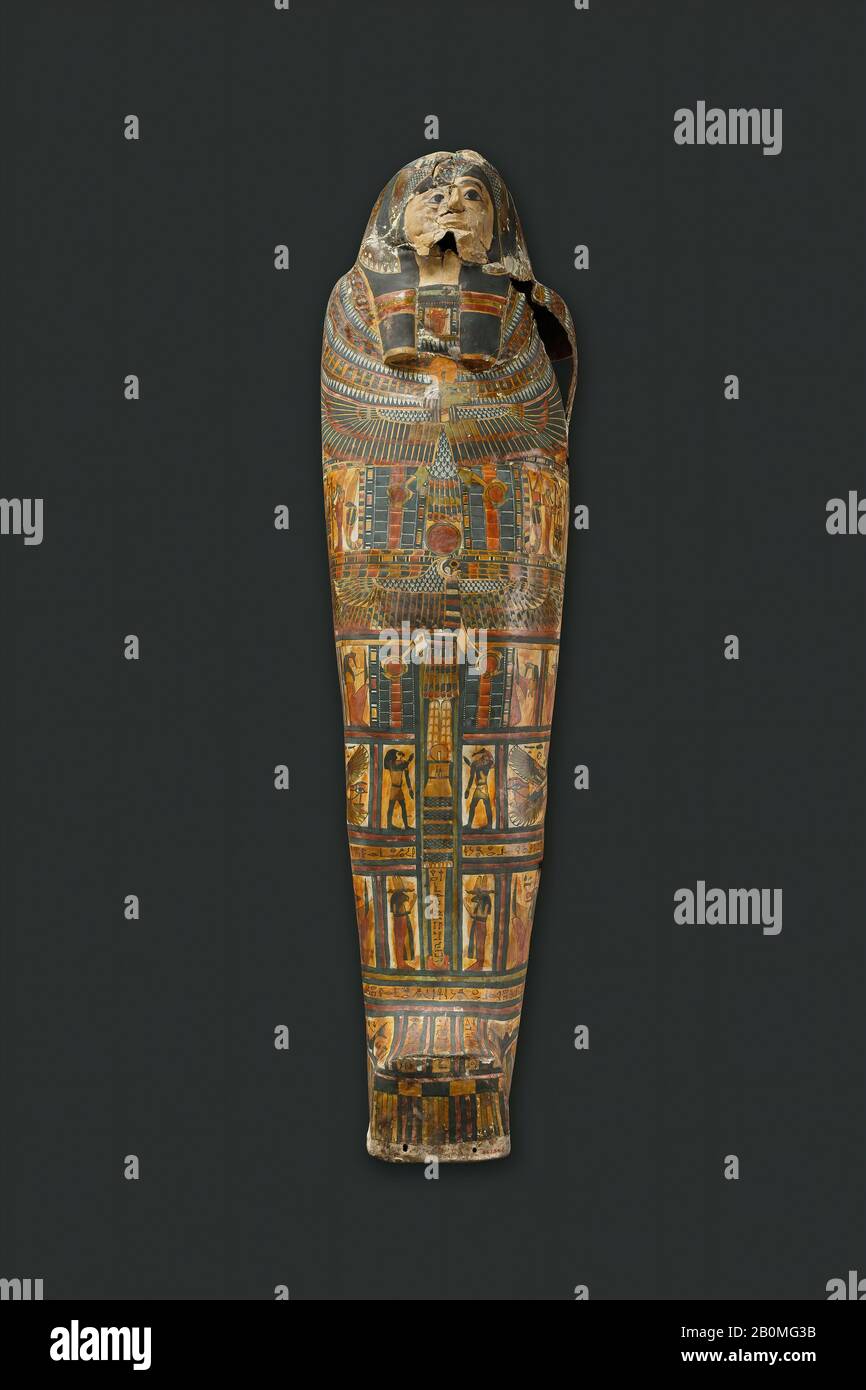 Cartonnage of Tjaisetemneny, Third Intermediate Period, Dynasty 22–23, ca. 1070–945 B.C., From Egypt, Cartonnage, L. 166.3 × W. 42 cm (65 1/2 × 16 9/16 in Stock Photo