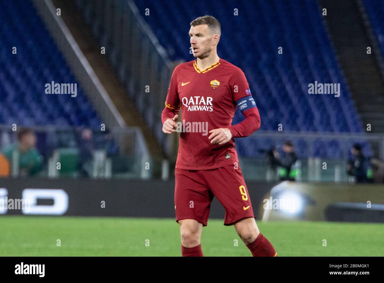 Edin Dzeko of AS Roma seen in action during the UEFA Europa League ...