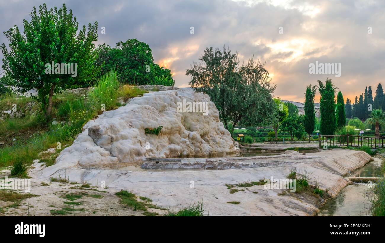 White stones in Pamukkale, Turkey Stock Photo