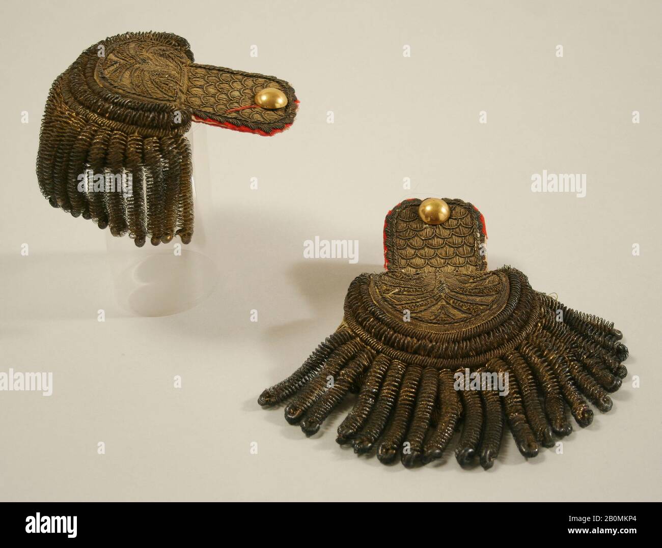 Epaulets, Italian, early 19th century, Italian, metallic thread, wool