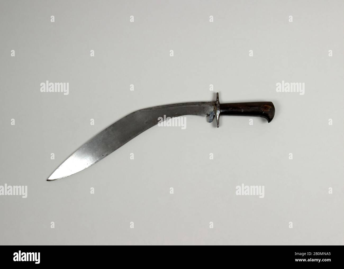 Knife (Kukri), Indian or Nepalese, Gurkha, 19th century, Indian or Nepalese, Gurkha, Steel, wood, L. 18 in. (45.7 cm); W. 2 3/4 in. (7 cm); Wt. 1 lb. 5.7 oz. (615.2 g), Knives Stock Photo