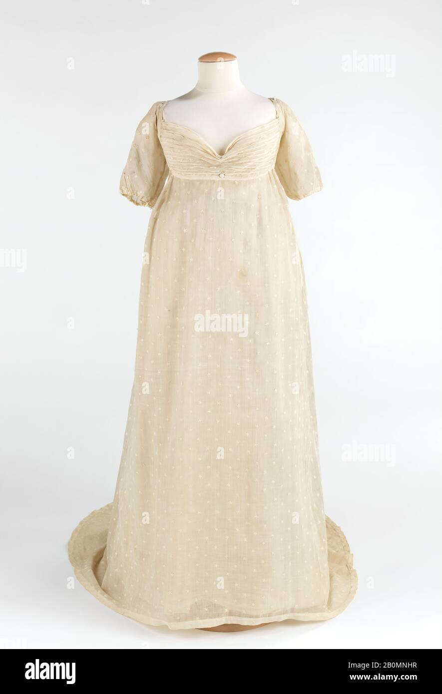 Evening dress, French, 1809, French, cotton Stock Photo