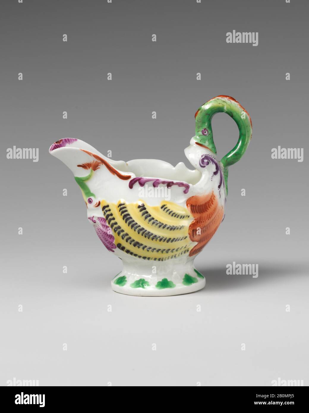 Worcester factory, Cream jug, British, Worcester, Worcester factory (British, 1751–2008), ca. 1765, British, Worcester, Soft-paste porcelain, Ceramics-Porcelain Stock Photo