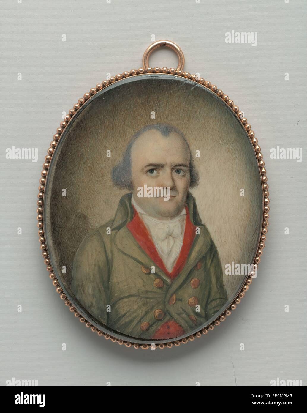 Joseph Griffiths, American, 1794, American, Watercolor on ivory, 2 7/16 x 1 15/16 in. (6.2 x 4.9 cm), Paintings Stock Photo