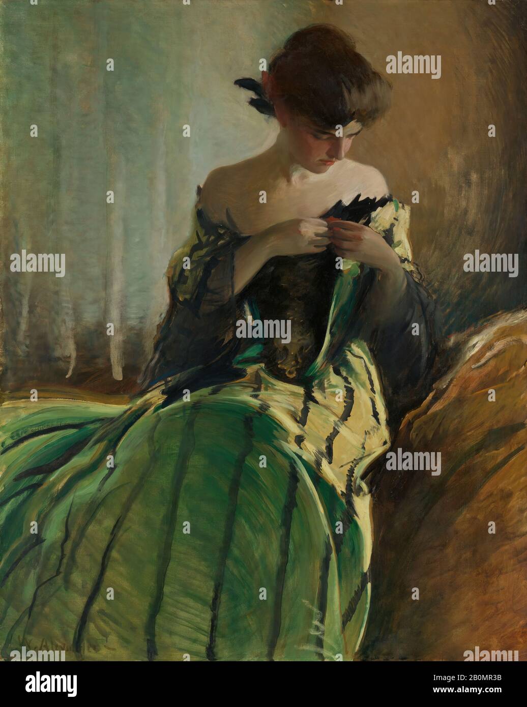 John White Alexander, Study in Black and Green, American, John White ...