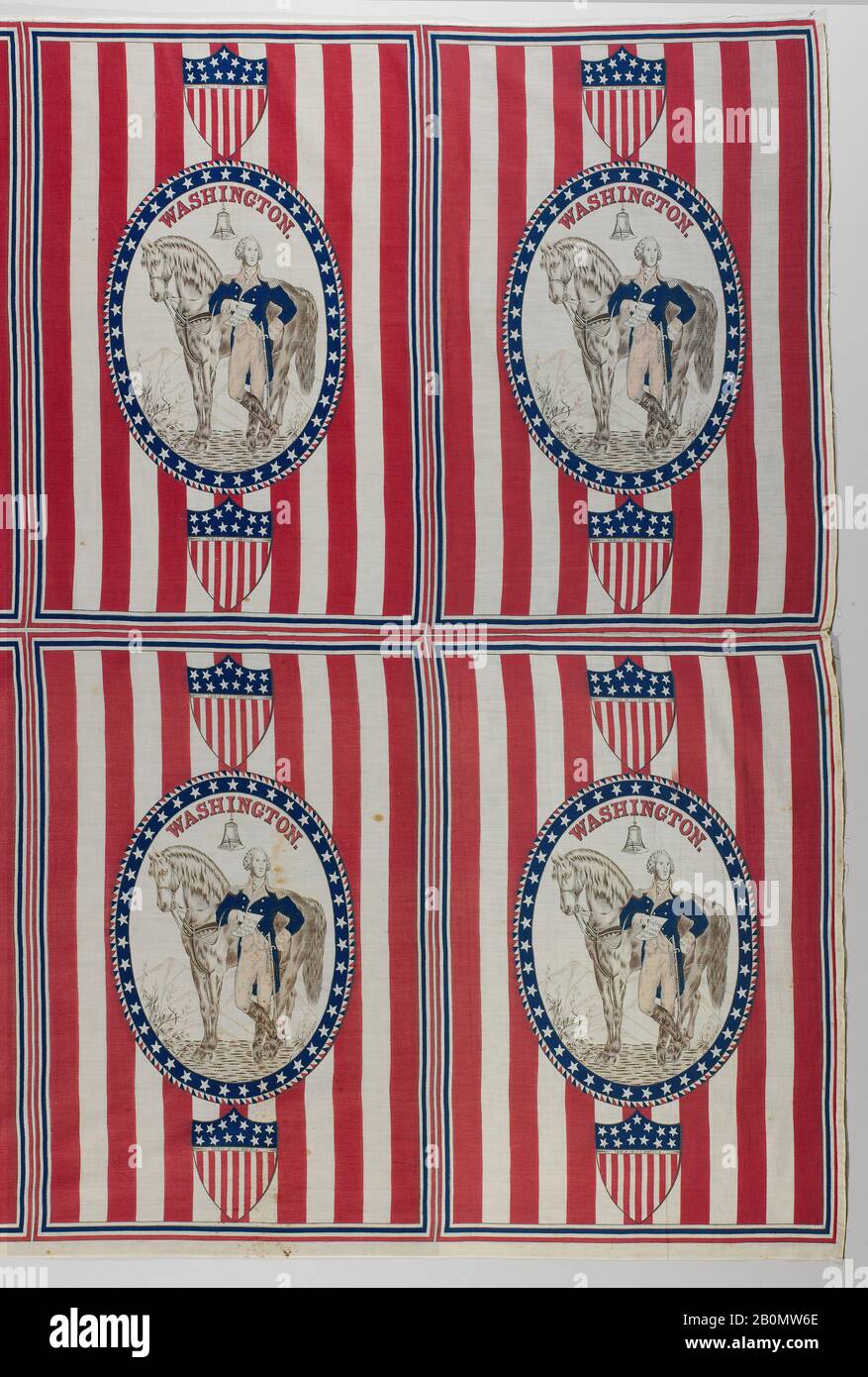 Piece, American, 1876, American, Printed cotton, 70 3/4 x 49 1/2 in. (179.7 x 125.7 cm), Textiles Stock Photo