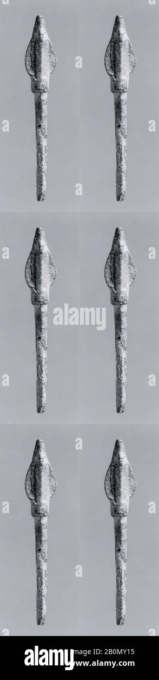 Arrowhead, Iran, Iron Age, Date 2nd–1st millennium B.C., Iran, Iran, Bronze, 0.43 x 2.87 in. (1.09 x 7.29 cm), Metalwork-Implements Stock Photo