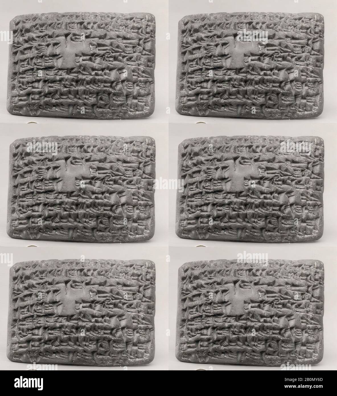 Cuneiform tablet: quittance, Egibi archive, Babylonian, Neo-Babylonian, Date ca. 558 BC, Mesopotamia, Babylon (modern Hillah), Babylonian, Clay, 4.1 x 5.7 x 2.2 cm (1 5/8 x 2 1/4 x 7/8 in.), Clay-Tablets-Inscribed Stock Photo