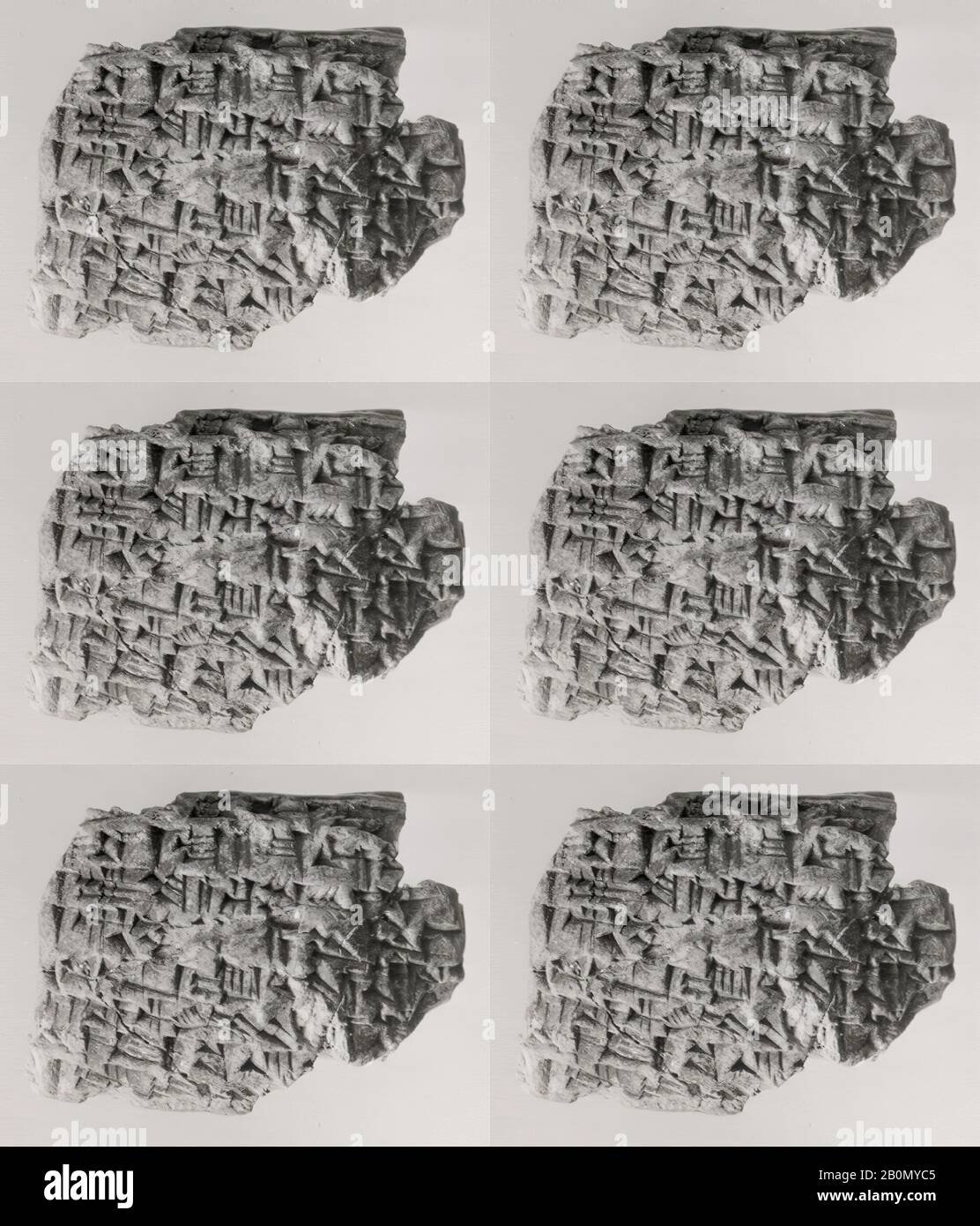 Cuneiform tablet: quittance (?), Esagilaya archive, Babylonian, Neo-Babylonian, Date ca. 555–539 B.C., Mesopotamia, probably from Babylon (modern Hillah), Babylonian, Clay, 4 x 5.3 x 2 cm (1 5/8 x 2 1/8 x 3/4 in.), Clay-Tablets-Inscribed Stock Photo