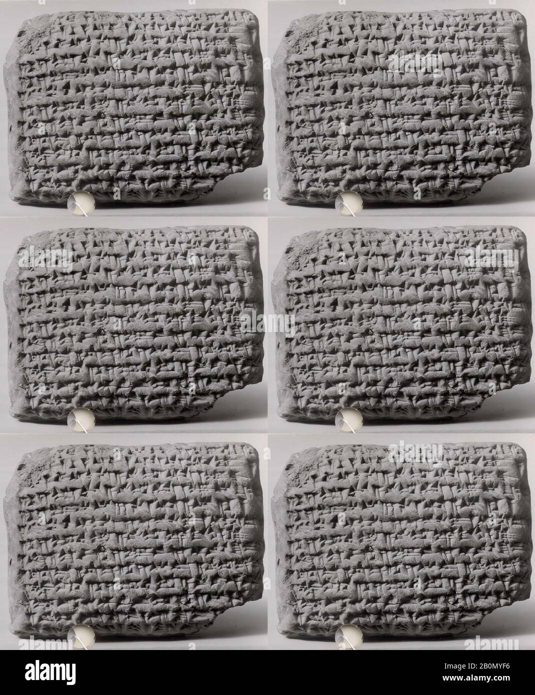 Cuneiform tablet: field lease, archive of Bel-remanni, Achaemenid, Achaemenid, Date ca. 501 B.C., Mesopotamia, probably from Sippar (modern Tell Abu Habba), Achaemenid, Clay, 6.4 x 8.5 x 3.1 cm (2 1/2 x 3 3/8 x 1 1/4 in.), Clay-Tablets-Inscribed Stock Photo