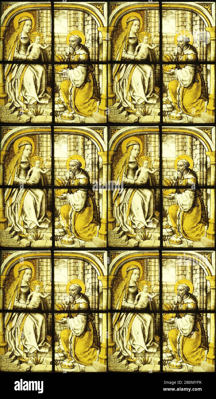 The Adoration Of The Magi German Ca 1510 15 Made In Cologne Germany German Colorless Glass Vitreous Paint And Silver Stain Overall 15 3 8 X 13 5 8 X 1 4 In 39 1 X 34 6