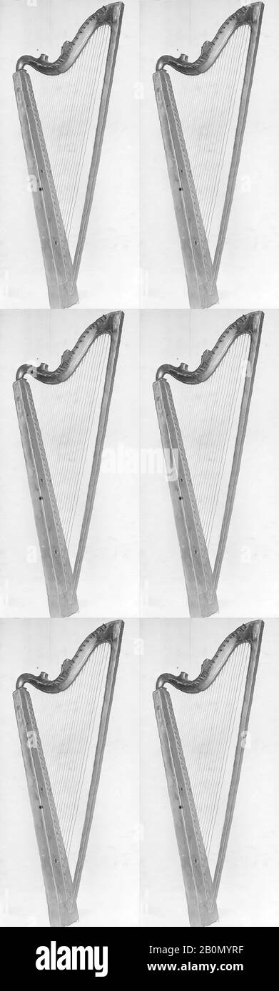 Harp, German or French, ca. 1760, France; Germany, German or French, wood, various materials, Chordophone-Harp Stock Photo