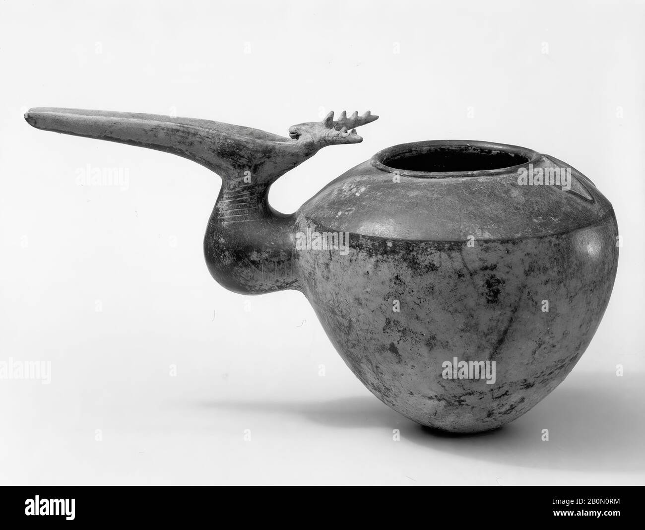 Vessel, Iran, Iron Age, Date ca. 1000 B.C., Iran, Iran, Ceramic, 7.87 x 15.55 in. (19.99 x 39.5 cm), Ceramics-Vessels Stock Photo