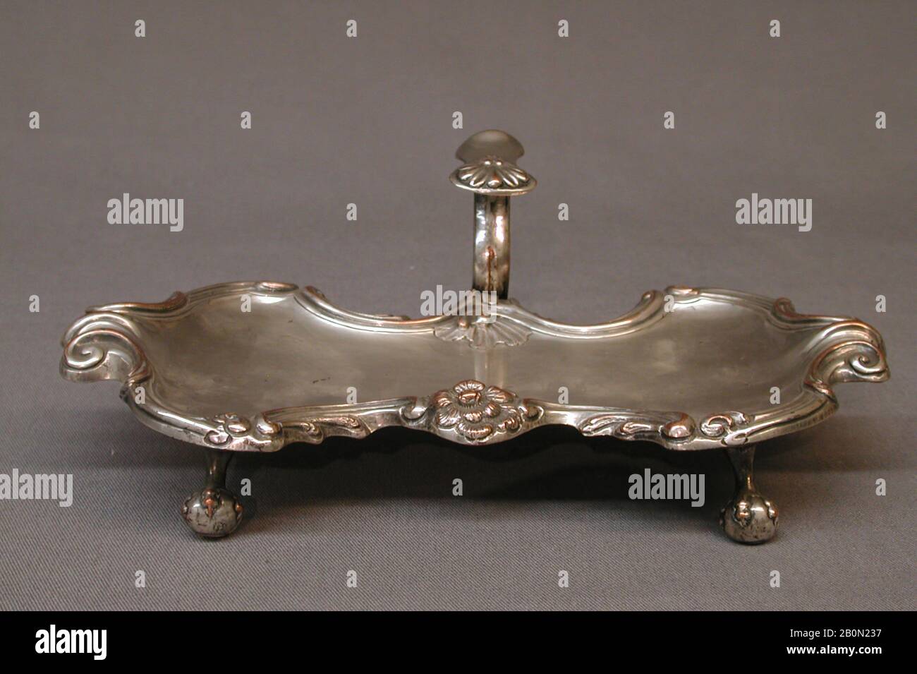 Pen tray, British, 18th century, British, Sheffield plate, Width: 8 3/4 in. (22.2 cm), Metalwork-Silverplate Stock Photo