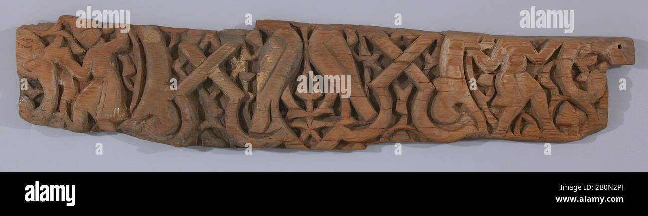 Fragment of a Panel, Fragment of a panel, mid-11th century, Made in Egypt, Wood; carved and painted, Wood Stock Photo
