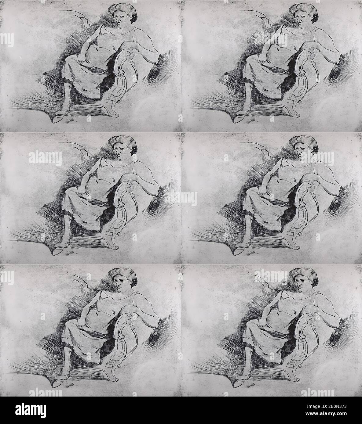 Umberto Boccioni, Gisella, Umberto Boccioni (Italian, Reggio 1882–1916 Sorte), 1907, Drypoint, 9 5/8 x 13 1/4 in. (24.4 x 33.7 cm), Prints Stock Photo