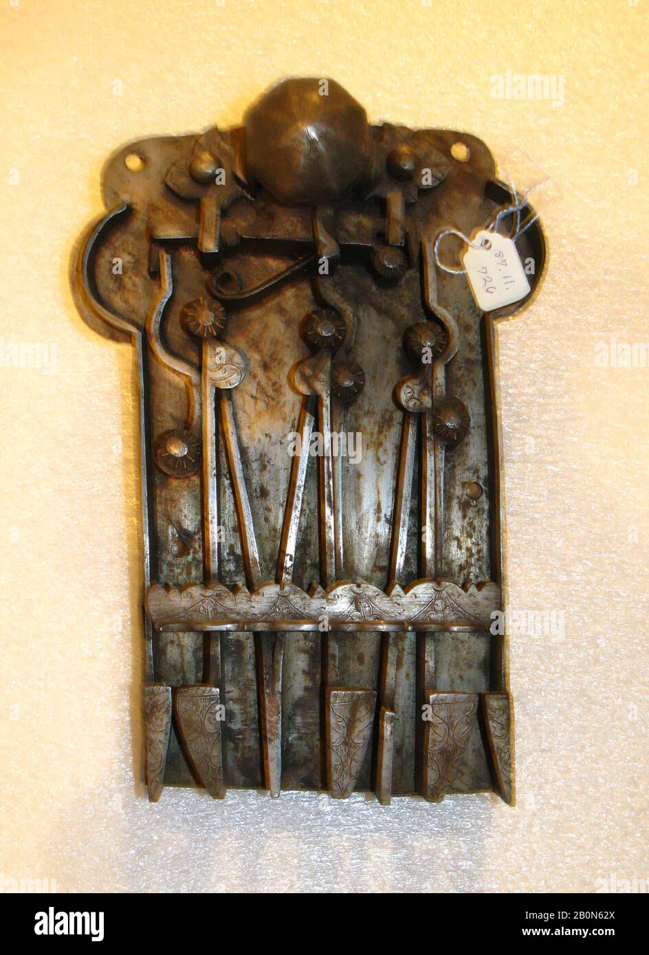 Rim lock, German, late 16th century, German, Iron, Overall: 9 3/4 × 6 3/4 in. (24.8 × 17.1 cm), Metalwork-Iron Stock Photo