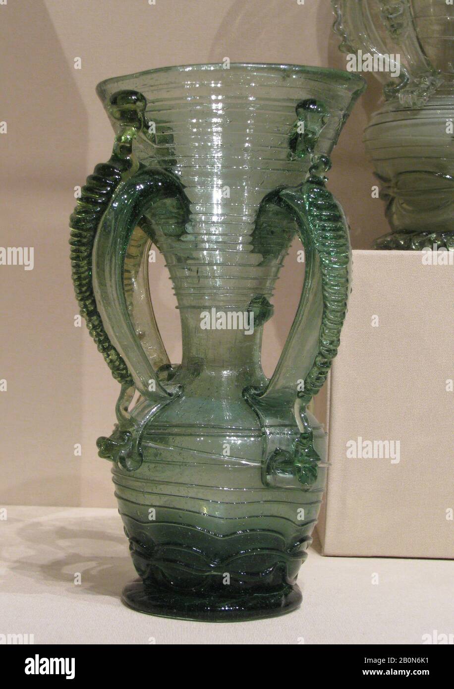 Vase, Spanish, Almería or Granada, 17th–18th century, Spanish, Almería or Granada, Glass, Height: 6 3/8 in. (16.2 cm), Glass Stock Photo