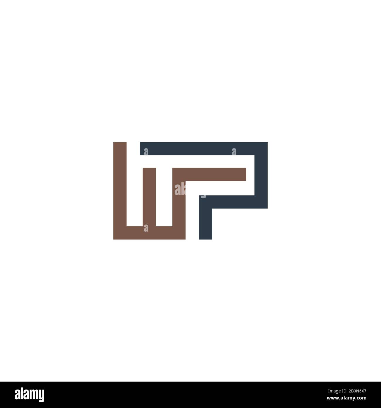 Initial letter wp or pw logo design template Stock Vector