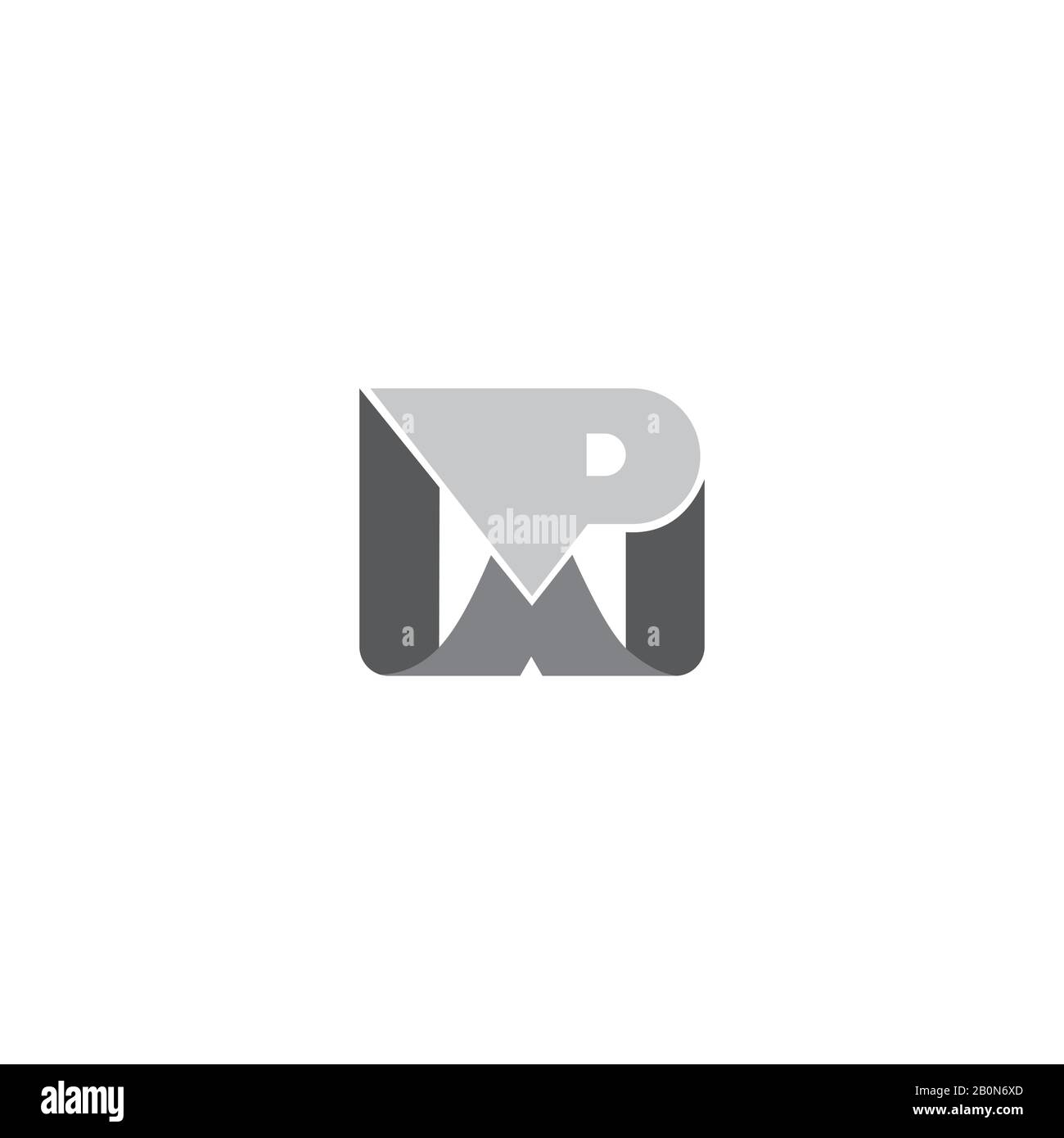 Initial letter wp or pw logo design template Stock Vector