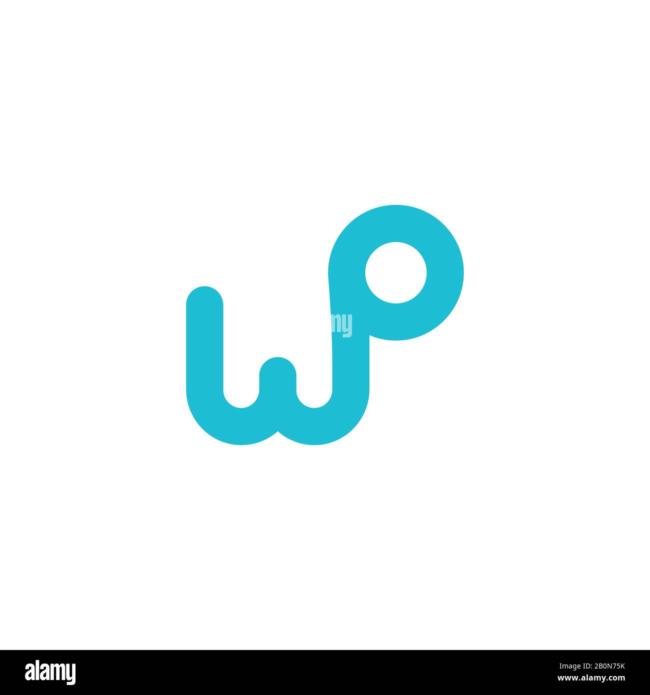 Initial letter wp or pw logo design template Stock Vector