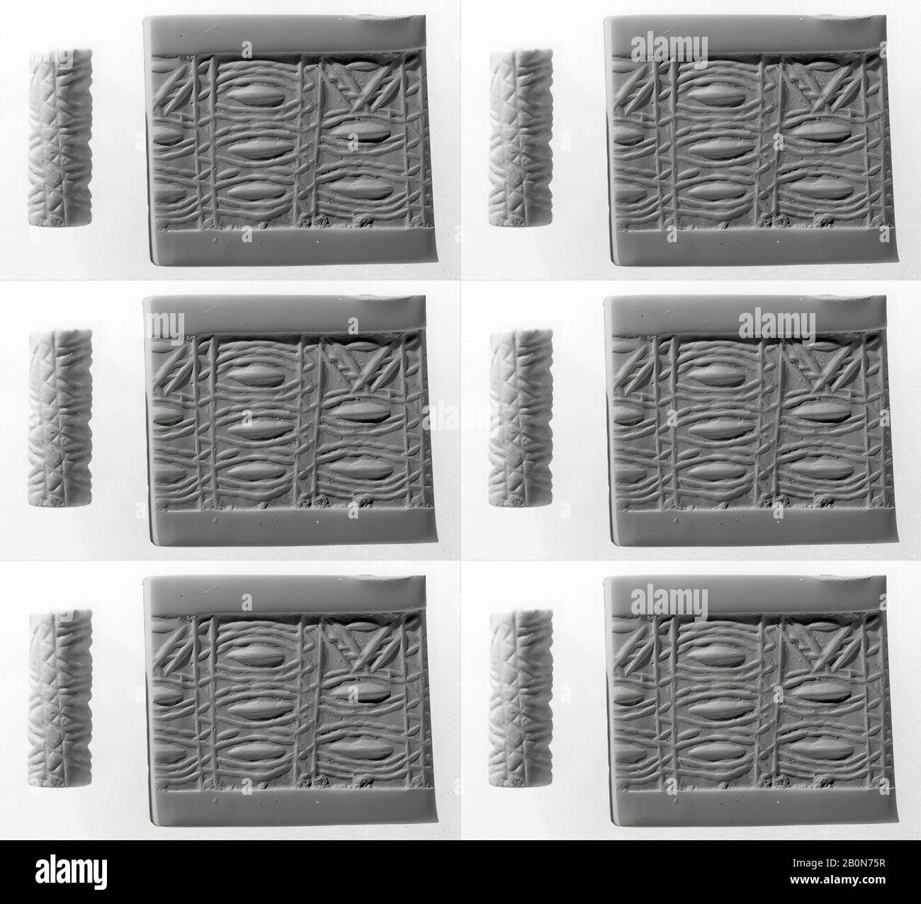 Cylinder seal, Jemdet Nasr–Early Dynastic I, Date ca. 3100–2700 B.C.,  Mesopotamia, Marble, 1.46 in. (3.71 cm), Stone-Cylinder Seals Stock Photo -  Alamy