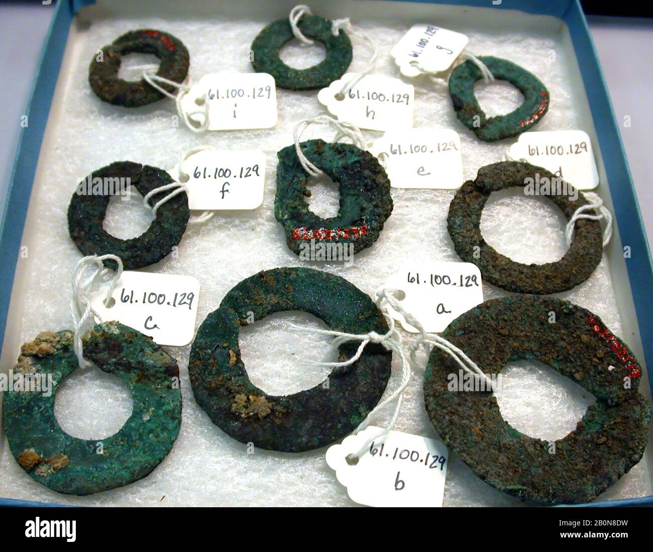 Necklace, Iran, Iron Age II, Date ca. 9th century B.C., Iran, Hasanlu, Iran, Copper, bronze, Max. Diam. 5.7 cm x max. D. .4 cm, Min. Diam. 3.2 cm x min. D. .3 cm, Metalwork-Ornaments Stock Photo