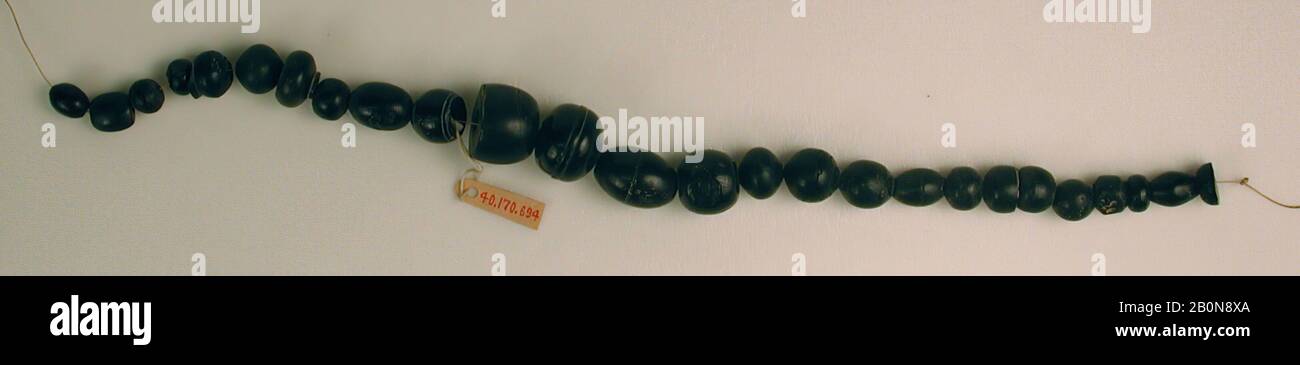 String of Beads, String of beads, 9th–11th century, Excavated in Iran, Nishapur, Steatite, L. 10 1/16 in. (25.5 cm), Jewelry Stock Photo