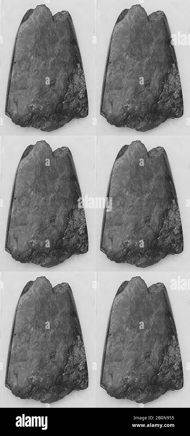 Hatchet fragment, Canada, Pre-Columbian period, Culture: Canada, Nephrite,  H. 2 5/8 in. (6.7 cm); W. 1 3/4 in. (4.5 cm); D. 1/2 in. (1.3 cm), Jade  Stock Photo - Alamy