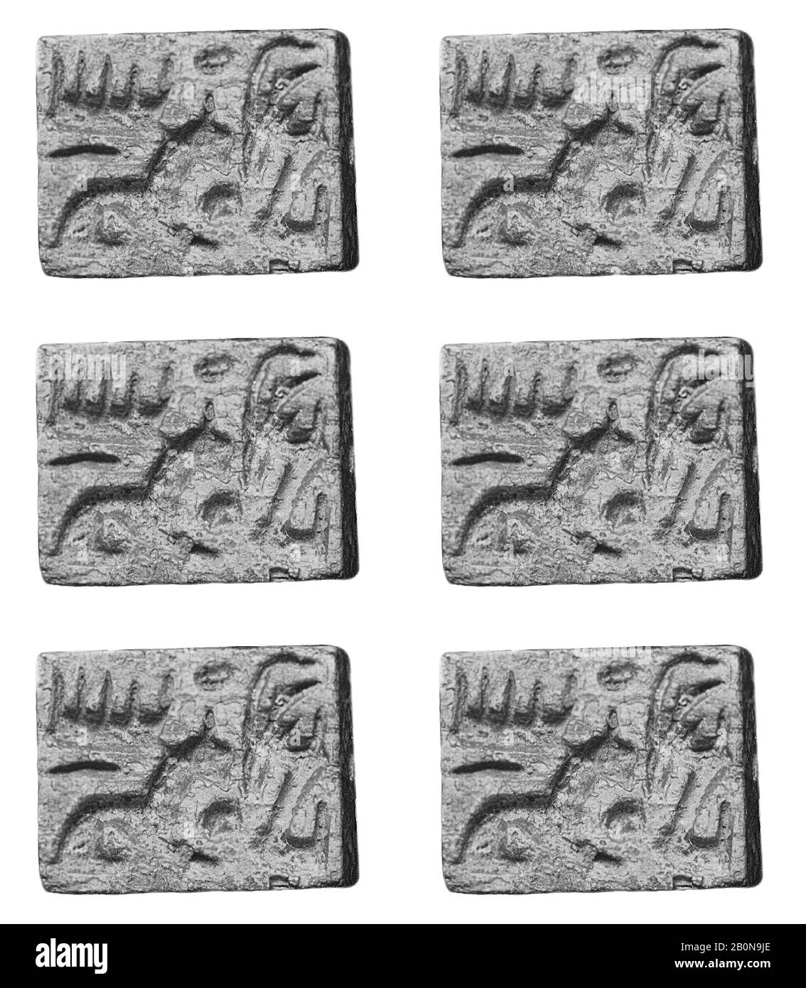 Plaque, New Kingdom, Ramesside, Dynasty 19–20, ca. 1295–1070 B.C., From Egypt, Memphite Region, Lisht North, Cemetery, 1906–07, Glazed steatite, L. 1.8 cm (11/16 in Stock Photo