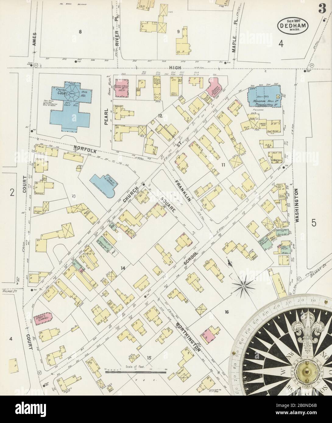 Image 3 of Sanborn Fire Insurance Map from Dedham, Norfolk County