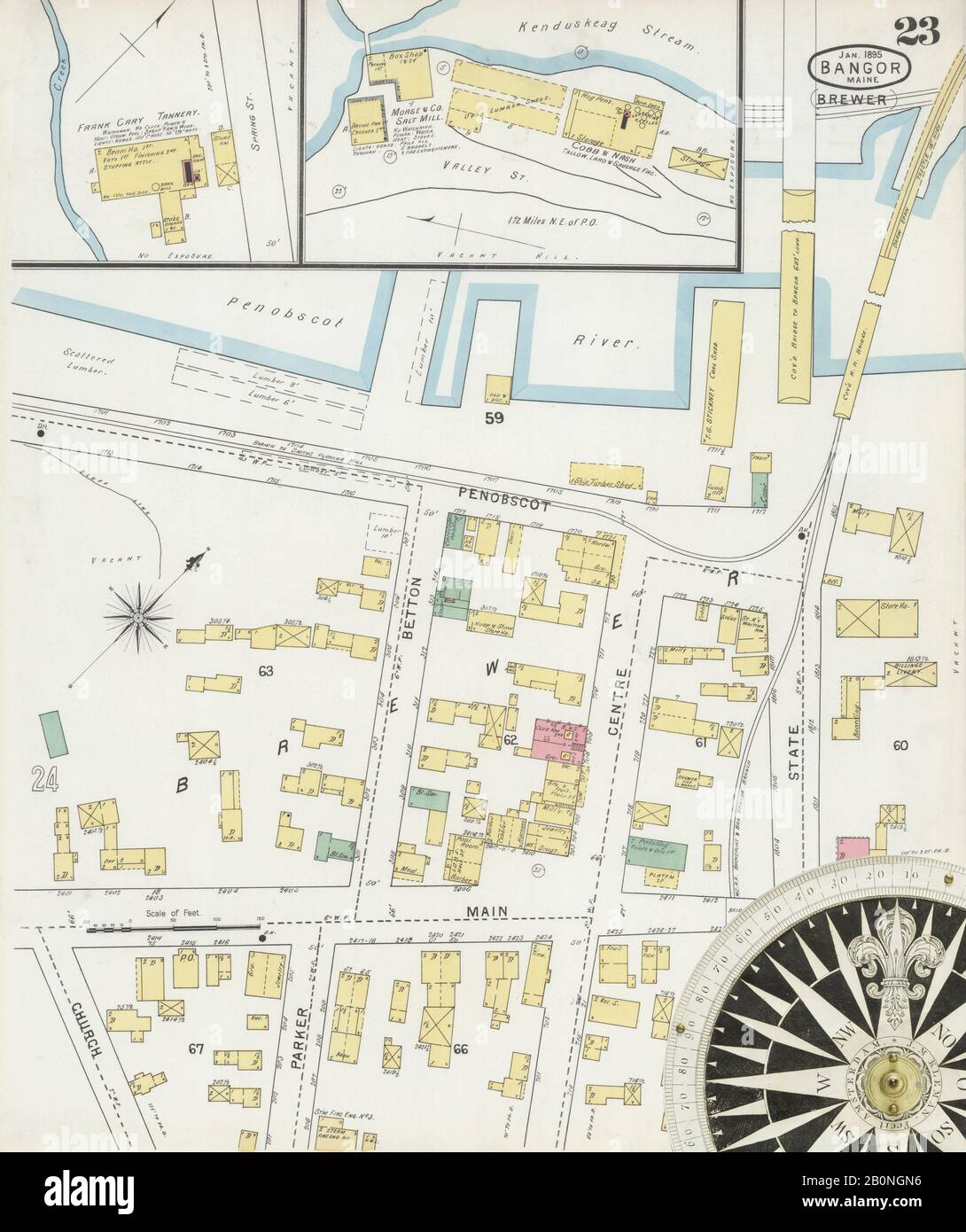 Brewer maine map hires stock photography and images Alamy