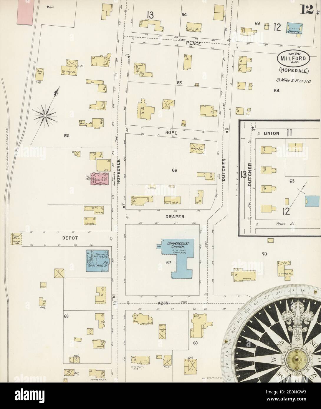 Image 12 of Sanborn Fire Insurance Map from Milford, Worcester County